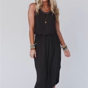 Three Bird Nest Betsy Stonewashed MIDI Tank Dress Large Bobo Comfy Casual NWT